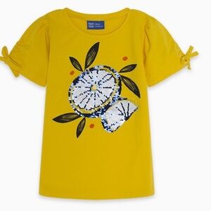 Girls' Yellow Lemon Sequin Tee